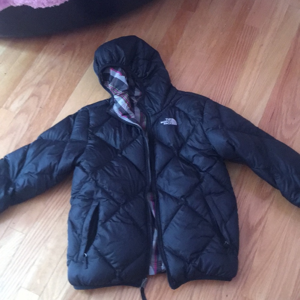 North face puffer jacket REVERSABLE